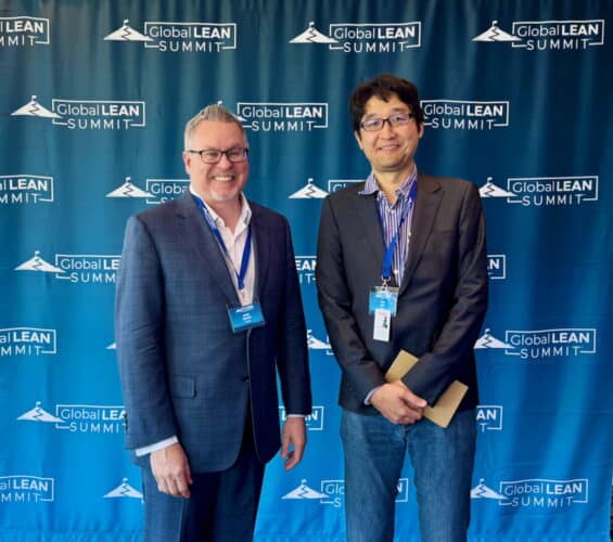 Mark Graban and HIde Oba at the Global Lean Summit 2024